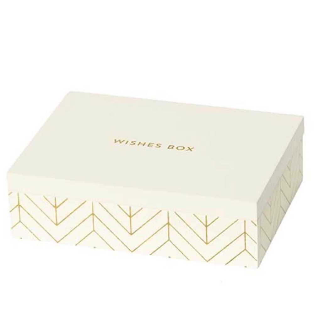 CR Gibson Small Wooden Trinket Box - “Wishes”